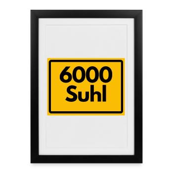 ANCIEN CODE POSTAL 6000 SUHL HEIMATSTOLZ ORIGINAL - Affiche encadrée (27 × 37 cm) - noir - Devant