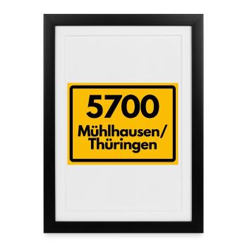 OLD POSTCODE 5700 MÜHLHAUSEN THURINGIA - Framed poster (27 × 37 cm) - black - Front