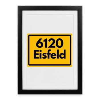Old Zip Code 6120 Eisfeld | GDR - Framed poster (27 × 37 cm) - black - Front