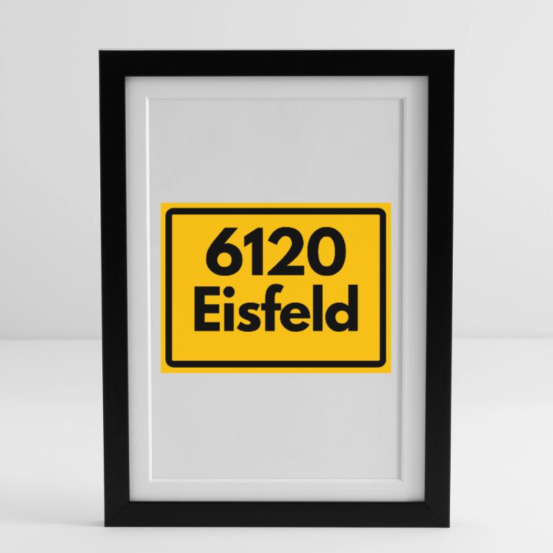 Old Zip Code 6120 Eisfeld | GDR Framed poster (27 × 37 cm)