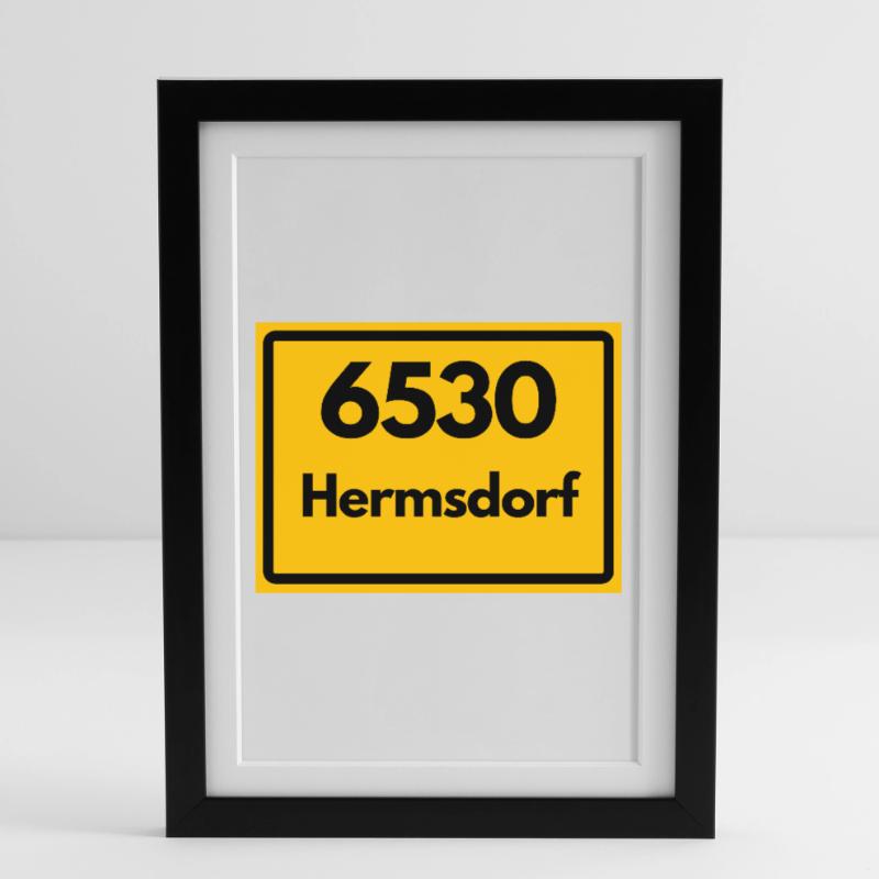 Old Postcode 6530 Hermsdorf, Thuringia, Postal Code Framed poster (27 × 37 cm)