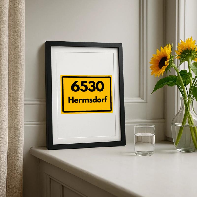 Ancien code postal 6530 Hermsdorf, Thuringe, code postal Affiche encadrée (27 × 37 cm)