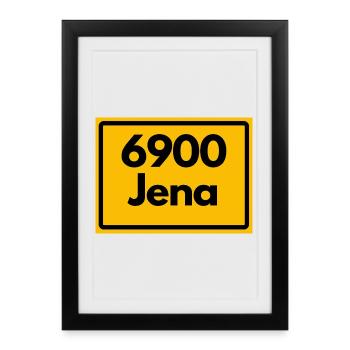 6900 JENA HEIMATSTOLZ KULT ORIGINAL PUR THÜRINGEN - Affiche encadrée (27 × 37 cm) - noir - Devant