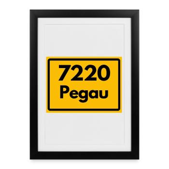 ANCIEN CODE POSTAL 7220 PEGAU HEIMATSTOLZ, SAXE - Affiche encadrée (27 × 37 cm) - noir - Devant