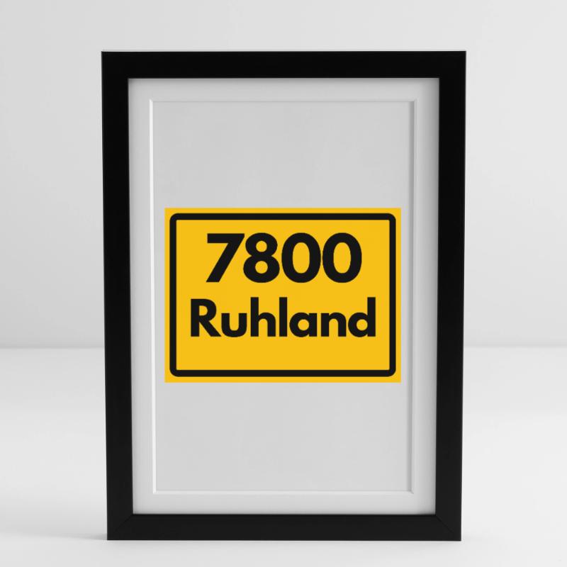 OLD POSTCODE POSTCODE, BRANDENBURG 7800 RUHLAND Framed poster (27 × 37 cm)