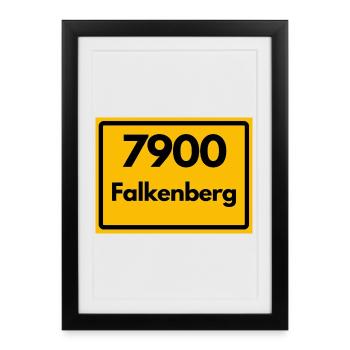 ALTE POSTLEITZAHL PLZ, BRANDENBURG 7900 FALKENBERG - Gerahmtes Poster (27 × 37 cm) - Schwarz - Vorne