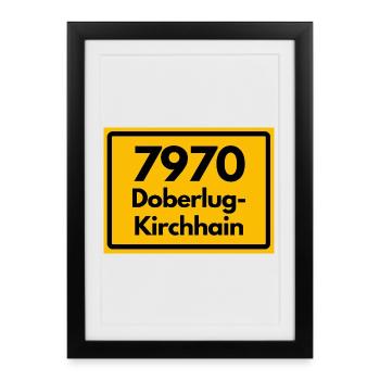 OLD POSTCODE ZIP CODE 7970 DOBERLUG KIRCHHAIN - Framed poster (27 × 37 cm) - black - Front