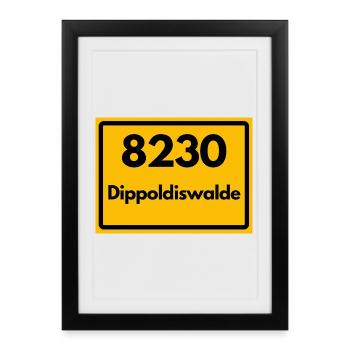 OLD POSTCODE ZIP CODE 8230 DIPPOLDISWALDE SAXONY - Framed poster (27 × 37 cm) - black - Front