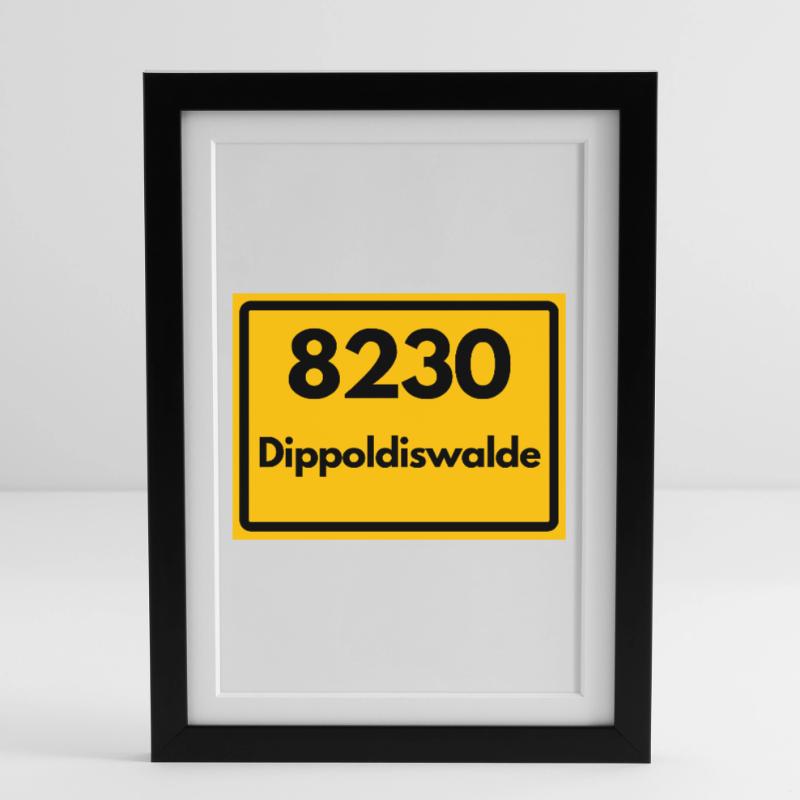 OLD POSTCODE ZIP CODE 8230 DIPPOLDISWALDE SAXONY Framed poster (27 × 37 cm)