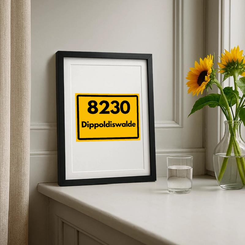 OLD POSTCODE ZIP CODE 8230 DIPPOLDISWALDE SAXONY Framed poster (27 × 37 cm)