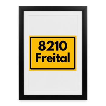 OLD POSTCODE POSTCODE 8210 FREITAL SAXONY - Framed poster (27 × 37 cm) - black - Front