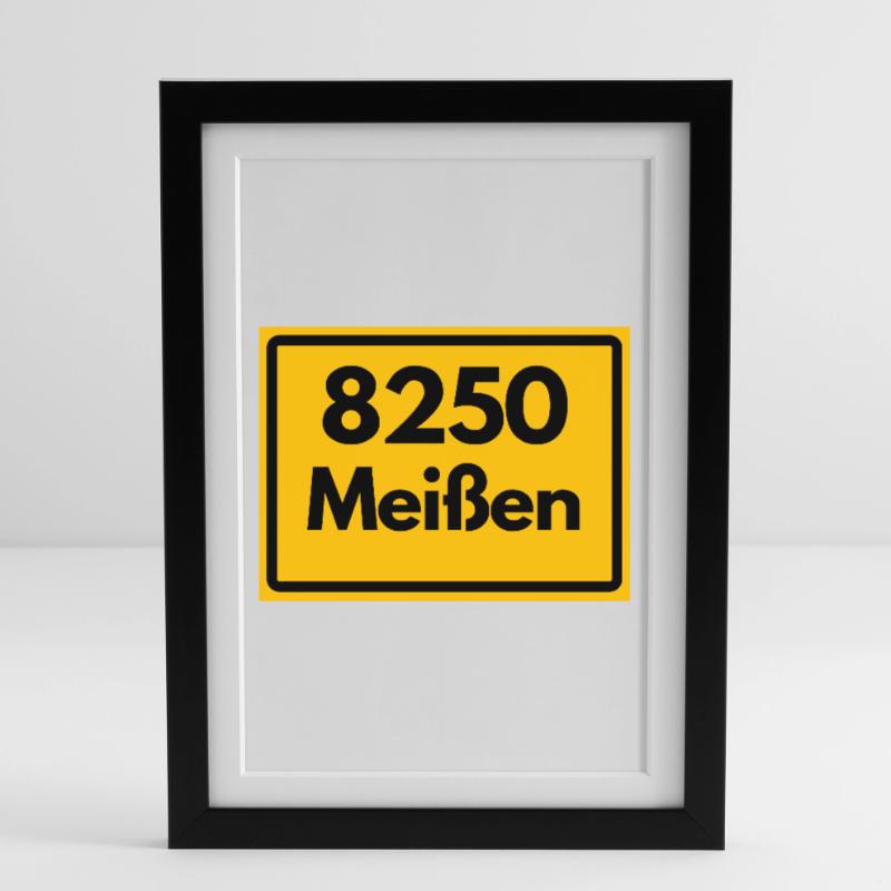 8250 SAXONY 01662 MEISSEN OLD POSTCODE ZIP CODE Framed poster (27 × 37 cm)