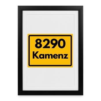 8290 SACHSEN 01917 KAMENZ ALTE POSTLEITZAHL PLZ - Gerahmtes Poster (27 × 37 cm) - Schwarz - Vorne