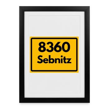 8360 SAXONY 01855 SEBNITZ OLD POSTCODE ZIP CODE - Framed poster (27 × 37 cm) - black - Front