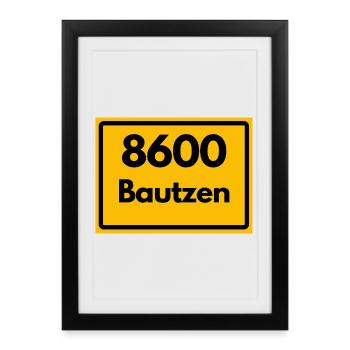 8600 02625 BAUTZEN SACHSEN 8600 ALTE POSTLEITZAHL  - Gerahmtes Poster (27 × 37 cm) - Schwarz - Vorne