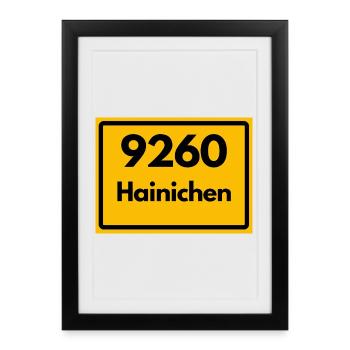 OLD POSTCODE 9260 SAXONY HAINICHEN POSTAL CODE - Framed poster (27 × 37 cm) - black - Front