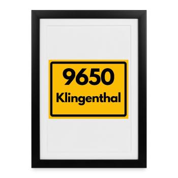 OLD POSTCODE 9650 KLINGENTHAL SAXONY - Framed poster (27 × 37 cm) - black - Front