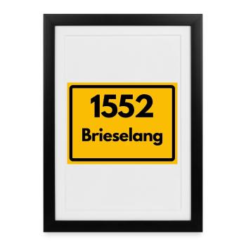 OLD POSTCODE 1552 BRIESELANG BRANDENBURG DDR - Framed poster (27 × 37 cm) - black - Front