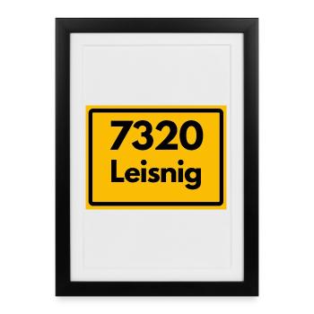 ANCIEN CODE POSTAL 7320 LEISNIG SAXE DDR - Affiche encadrée (27 × 37 cm) - noir - Devant