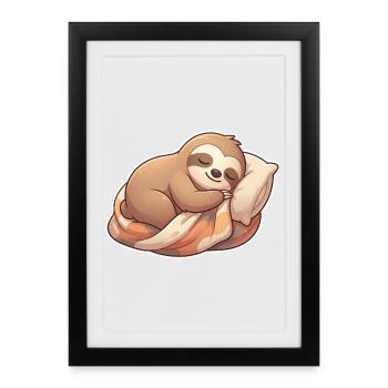 Sommeil paresseux - Affiche encadrée (27 × 37 cm) - noir - Devant