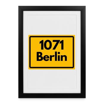 ALTE POSTLEITZAHL PLZ BERLIN 1071 BERLIN OSTALGIE - Gerahmtes Poster (27 × 37 cm) - Schwarz - Vorne