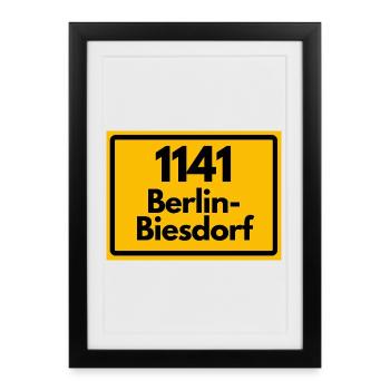 ALTE POSTLEITZAHL 1141 BERLIN-BIESDORF BERLIN DDR - Gerahmtes Poster (27 × 37 cm) - Schwarz - Vorne