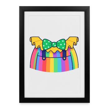 Déguisement de clown coloré Carnaval Carnaval - Affiche encadrée (27 × 37 cm) - noir - Devant