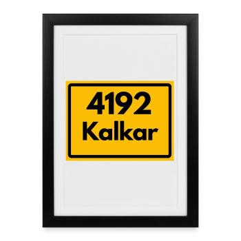 OLD POSTCODE 4192 ZIP 47546 KALKAR NRW - Framed poster (27 × 37 cm) - black - Front