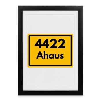 OLD POSTCODE 4422 ZIP 48683 AHAUS NRW - Framed poster (27 × 37 cm) - black - Front