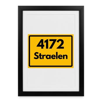 OLD POSTCODE 4172 ZIP 47638 STRAELEN NRW - Framed poster (27 × 37 cm) - black - Front