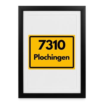 ALTE POSTLEITZAHL 7310 PLZ 73207 PLOCHINGEN BAWÜ - Gerahmtes Poster (27 × 37 cm) - Schwarz - Vorne