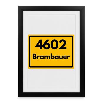 ALTE POSTLEITZAHL 4602 PLZ 44536 BRAMBAUER NRW - Gerahmtes Poster (27 × 37 cm) - Schwarz - Vorne