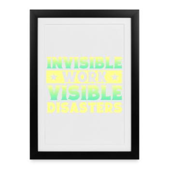 Don de théâtre invisible pour le théâtre musical - Affiche encadrée (27 × 37 cm) - noir - Devant