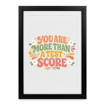 Du bist mehr als eine Notiz | Retro-Schulmotivation - Gerahmtes Poster (27 × 37 cm) - Schwarz - Vorne
