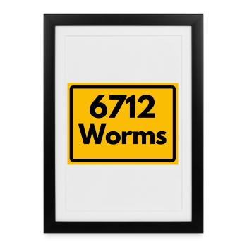 ANCIEN CODE POSTAL 6712 ZIP 67547 WORMS RP - Affiche encadrée (27 × 37 cm) - noir - Devant