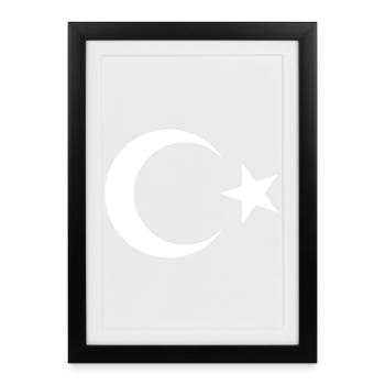 TURQUIE TURQUIE TURC Europe Fan de sport - Affiche encadrée (27 × 37 cm) - noir - Devant
