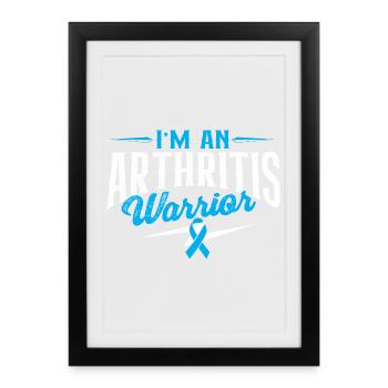 Je suis une fierté de guerrier de l’arthrite pour la douleur articulaire - Affiche encadrée (27 × 37 cm) - noir - Devant