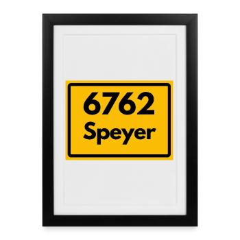 ANCIEN CODE POSTAL 6762 PLZ 67346 SPEYER RP - Affiche encadrée (27 × 37 cm) - noir - Devant