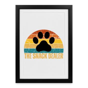 Marchand de snacks Retro Paw - Affiche encadrée (27 × 37 cm) - noir - Devant