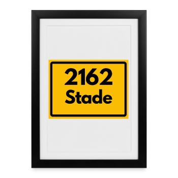 ALTE POSTLEITZAHL 2162 PLZ 21682 STADE NIEDERSACHS - Gerahmtes Poster (27 × 37 cm) - Schwarz - Vorne