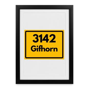 OLD POSTCODE 3142 ZIP 38518 GIFHORN - Framed poster (27 × 37 cm) - black - Front