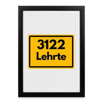 ANCIEN CODE POSTAL 3122 ZIP 31275 LEHRTE NIEDERSACH - Affiche encadrée (27 × 37 cm) - noir - Devant