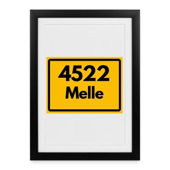 ANCIEN CODE POSTAL 4522 ZIP 49324 MELLE NIEDERSACHS - Affiche encadrée (27 × 37 cm) - noir - Devant