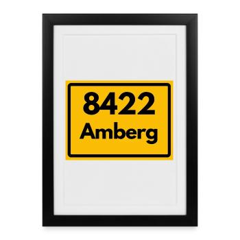 ANCIEN CODI POSTAL 8422 POSTE 92224 AMBERG BAVIÈRE - Affiche encadrée (27 × 37 cm) - noir - Devant