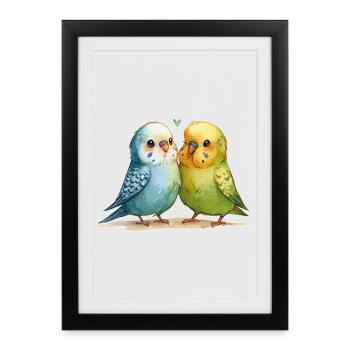 Budgies - Framed poster (27 × 37 cm) - black - Front