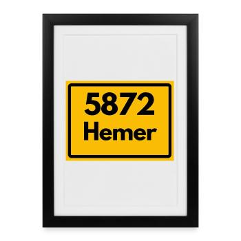 OLD POSTCODE 5872 ZIP 58675 HEMER NRW - Framed poster (27 × 37 cm) - black - Front