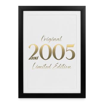21e cadeau d’anniversaire Millésime Juillet 2005 - Affiche encadrée (27 × 37 cm) - noir - Devant