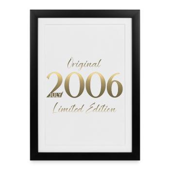 Cadeau d’anniversaire 20e Millésime Juillet 2006 - Affiche encadrée (27 × 37 cm) - noir - Devant