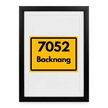 OLD POSTCODE 7052 ZIP 71522 BACKNANG BAWÜ - Framed poster (27 × 37 cm) - black - Front