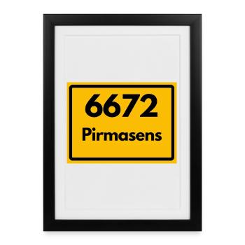 ANCIEN CODE POSTAL 6672 ZIP 66953 PIRMASENS RP - Affiche encadrée (27 × 37 cm) - noir - Devant